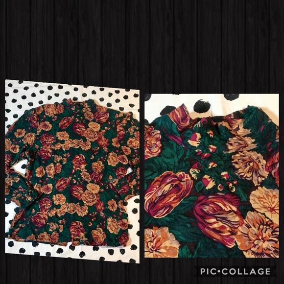 VINTANGE Floral 80's 2pc Skirt & Blouse Set/ Dress - Picture 6 of 8